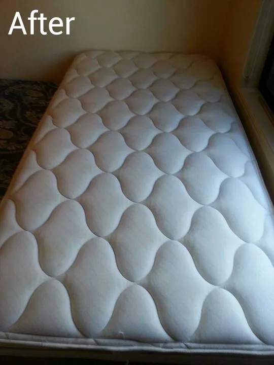 The same mattress after steam cleaning